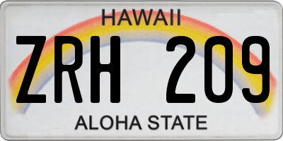 HI license plate ZRH209