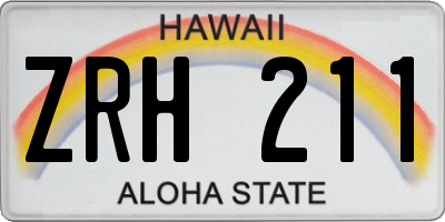 HI license plate ZRH211