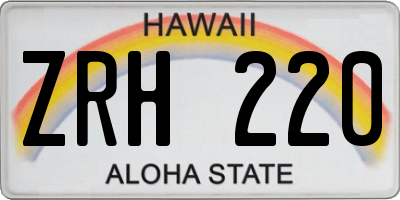 HI license plate ZRH220