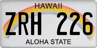 HI license plate ZRH226