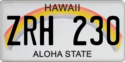 HI license plate ZRH230