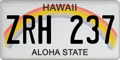 HI license plate ZRH237