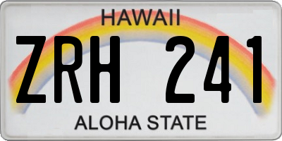 HI license plate ZRH241