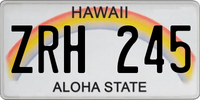 HI license plate ZRH245