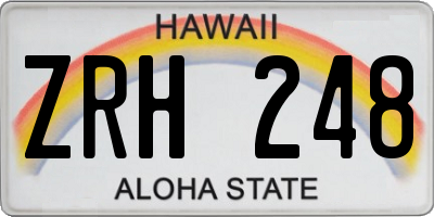 HI license plate ZRH248