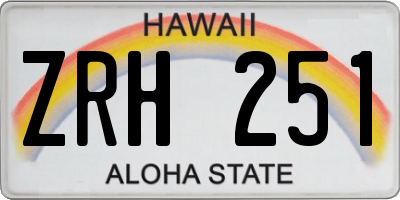 HI license plate ZRH251