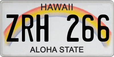 HI license plate ZRH266