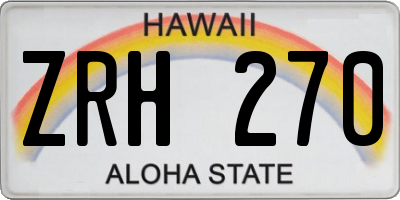 HI license plate ZRH270