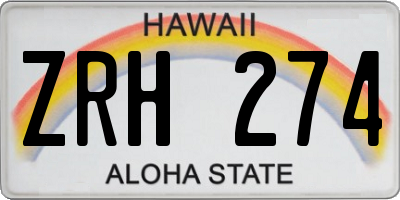 HI license plate ZRH274