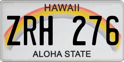 HI license plate ZRH276