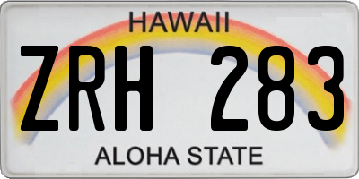 HI license plate ZRH283