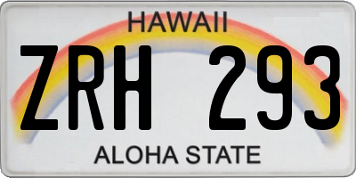 HI license plate ZRH293