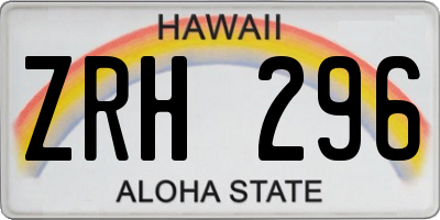 HI license plate ZRH296