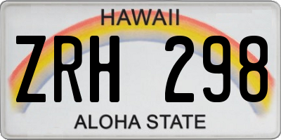 HI license plate ZRH298