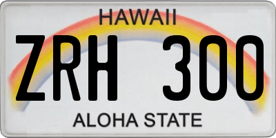 HI license plate ZRH300