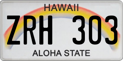 HI license plate ZRH303