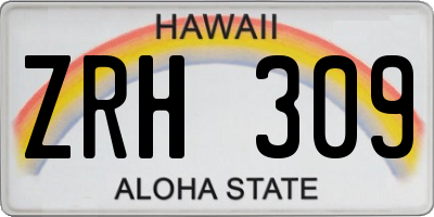 HI license plate ZRH309