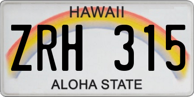 HI license plate ZRH315