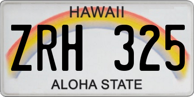 HI license plate ZRH325