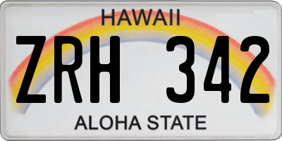 HI license plate ZRH342