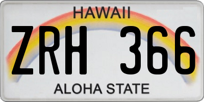 HI license plate ZRH366