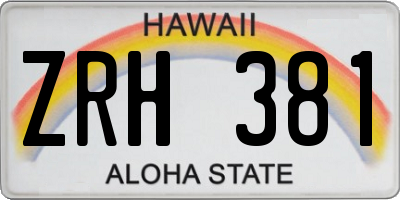 HI license plate ZRH381