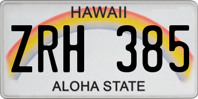 HI license plate ZRH385