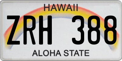 HI license plate ZRH388