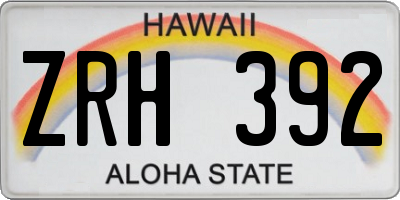 HI license plate ZRH392