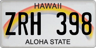 HI license plate ZRH398