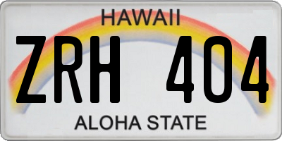 HI license plate ZRH404