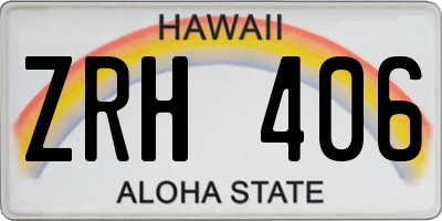 HI license plate ZRH406