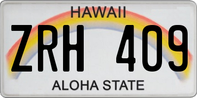 HI license plate ZRH409