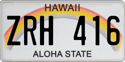 HI license plate ZRH416