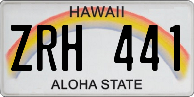 HI license plate ZRH441