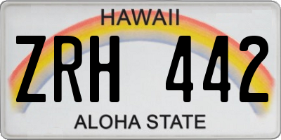 HI license plate ZRH442