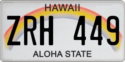 HI license plate ZRH449