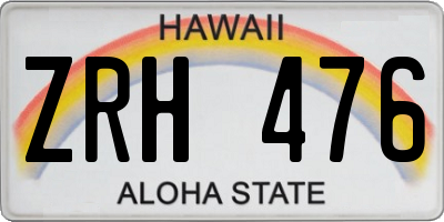 HI license plate ZRH476