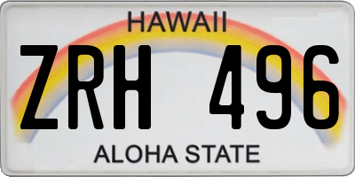 HI license plate ZRH496