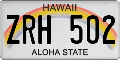 HI license plate ZRH502