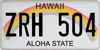 HI license plate ZRH504