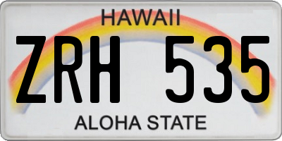 HI license plate ZRH535