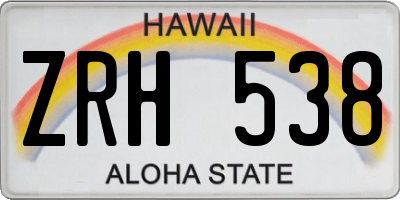 HI license plate ZRH538