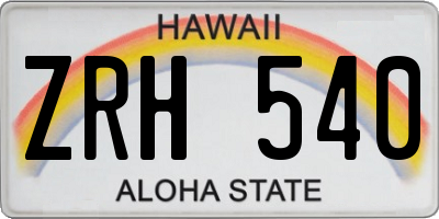 HI license plate ZRH540