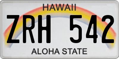 HI license plate ZRH542