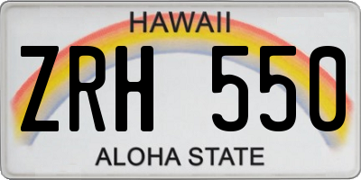 HI license plate ZRH550