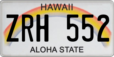 HI license plate ZRH552