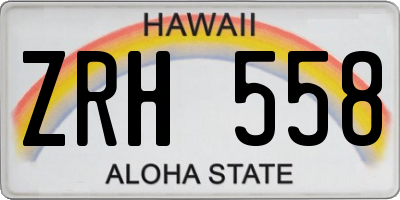 HI license plate ZRH558