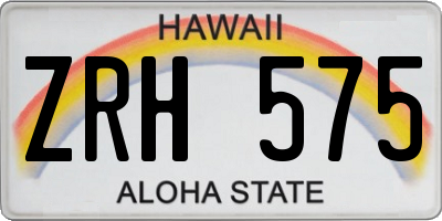 HI license plate ZRH575