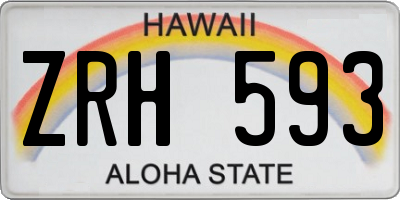 HI license plate ZRH593